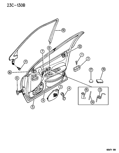 1996 Dodge Intrepid Door, Front Bezels & Speakers Diagram