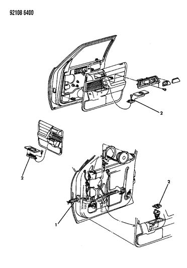1992 Dodge Spirit Wiring & Switches - Front Door Diagram