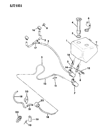 1989 Jeep Cherokee Washer, Windshield And Rear Window Diagram