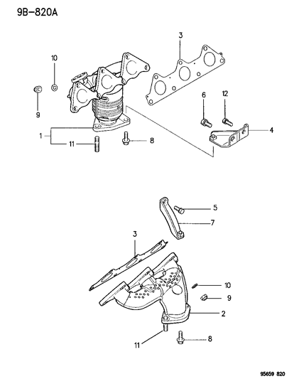 1996 Chrysler Sebring Manifolds - Intake & Exhaust Diagram 2