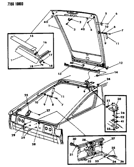 1987 Dodge Daytona Liftgate Panel Diagram