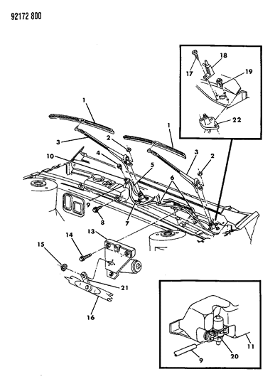 1992 Chrysler New Yorker Windshield Wiper & Washer System Diagram