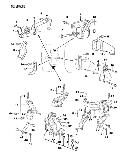 1990 Dodge Colt Engine Mounting Diagram 1