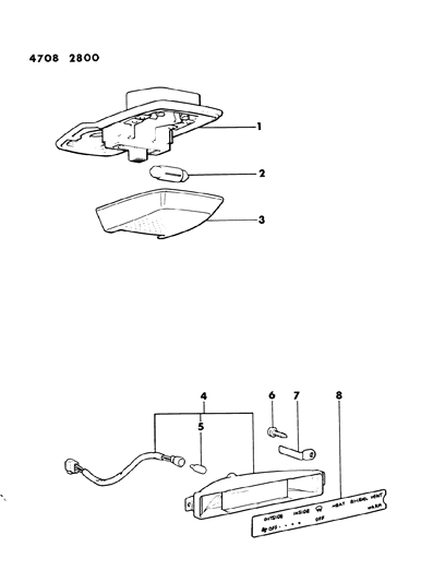 1984 Dodge Colt Lamps - Cargo-Dome-Courtesy Diagram