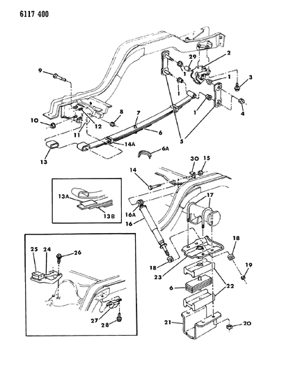 1986 Chrysler Fifth Avenue Suspension - Rear Diagram