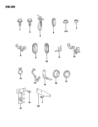 1989 Dodge Colt Attaching Parts - Wiring Harness Diagram