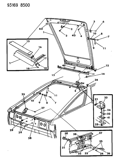 1993 Dodge Daytona Liftgate Panel Diagram