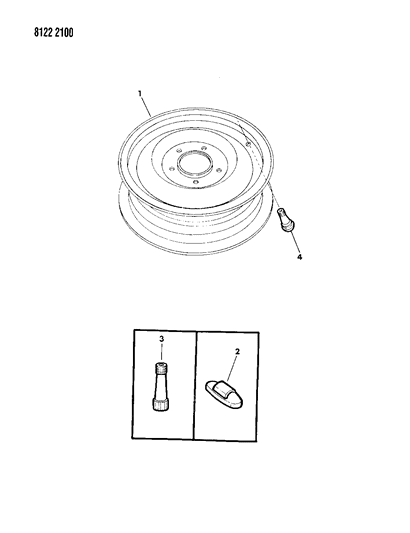 1988 Dodge Shadow Wheel Miscellaneous Diagram