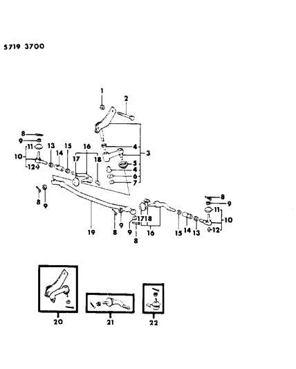 1986 Dodge Ram 50 Linkage, Steering Diagram 1