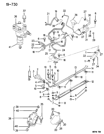 1995 Dodge Stealth Hose & Attaching Parts - Power Steering Diagram 2