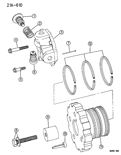 1994 Chrysler LeBaron Governor , Automatic Transaxle Diagram