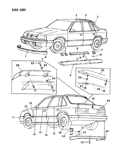 1986 Dodge Lancer MEDALLION Lift Gate PENTASTAR Diagram for 4328828