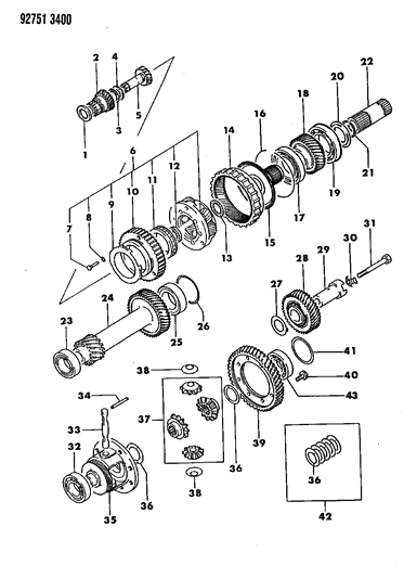 1992 Dodge Stealth Power Train Automatic Transaxle Diagram 3