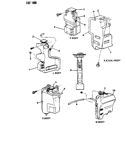 1987 Dodge Caravan Coolant Reserve Tank Diagram