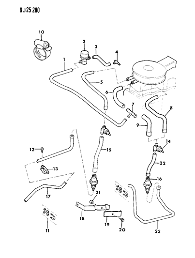 1987 Jeep Grand Wagoneer Valve-Check Pulse Air Diagram for 33004478