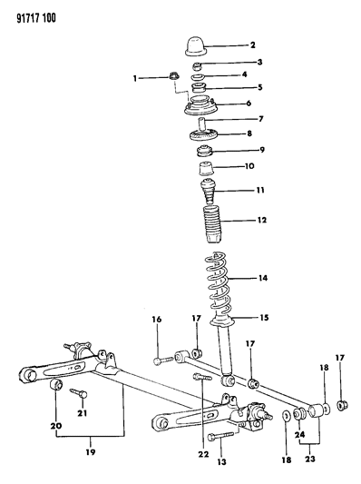 1991 Dodge Colt Suspension - Rear Diagram