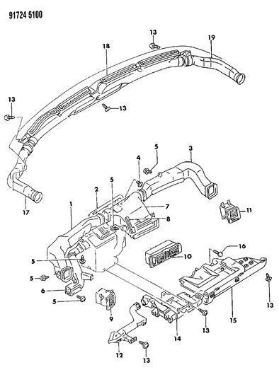 1991 Dodge Stealth Air Ducts & Outlets Diagram