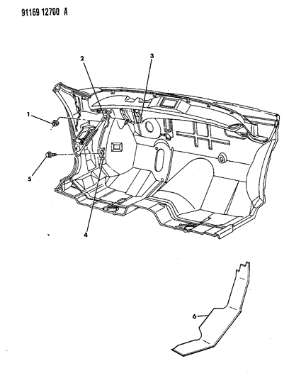 1991 Chrysler Imperial Brace Dash Panel To Cowl Diagram