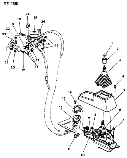 1987 Dodge Grand Caravan Controls, Gearshift Diagram