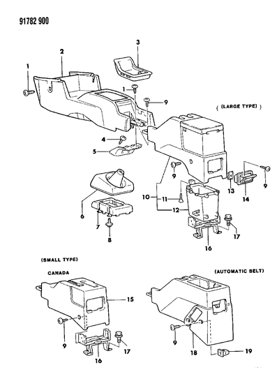 1991 Dodge Colt Console Diagram