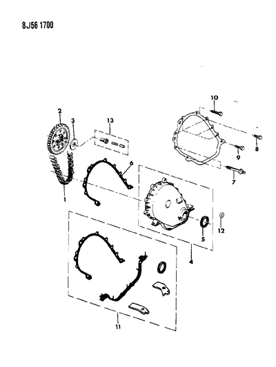 1987 Jeep J10 Timing Cover & Intermediate Shaft Diagram 2