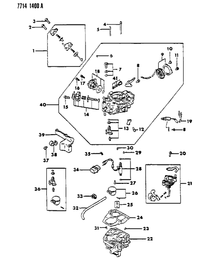 1987 Dodge Ram 50 Carburetor Inner Parts Diagram