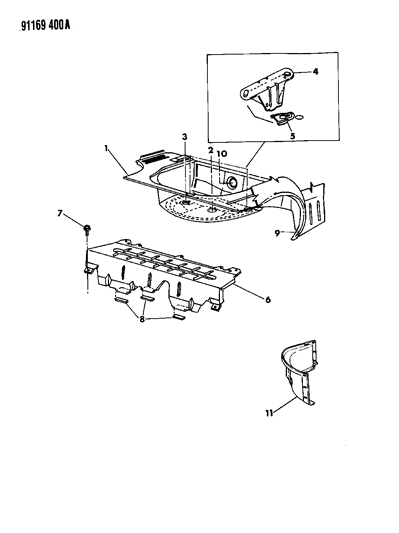 1991 Dodge Shadow Floor Pan Rear Diagram