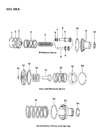 1986 Dodge Diplomat Servos - Accumulator Piston & Spring Diagram