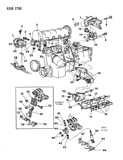 1986 Chrysler Laser Engine Mounting Diagram 2