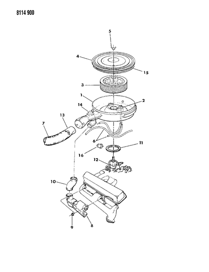 1988 Chrysler New Yorker Base Model Air Cleaner Diagram 2