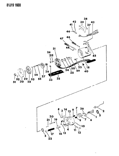 1986 Jeep Wrangler Housing - Steering Column Upper Diagram 1