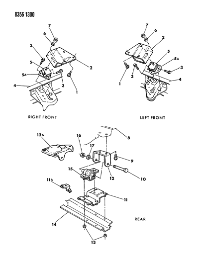 1989 Dodge D150 Engine Mounting Diagram 1