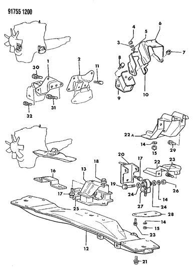 1991 Dodge Ram 50 Engine Mounting Diagram 2