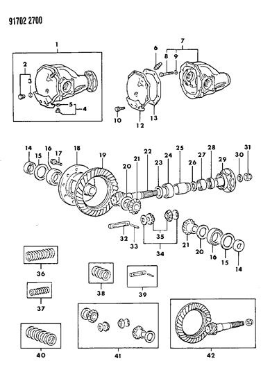 1991 Dodge Ram 50 Differential - Front Diagram