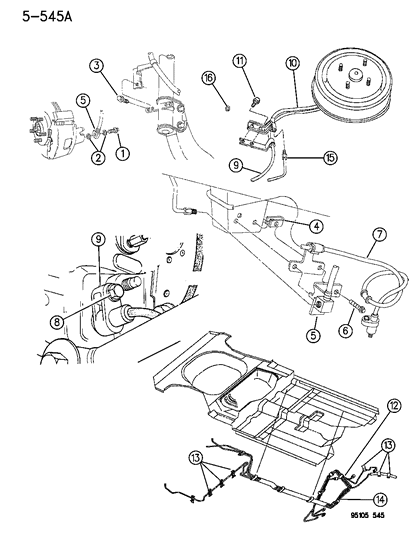 1995 Dodge Neon Lines & Hoses, Brake Diagram 2