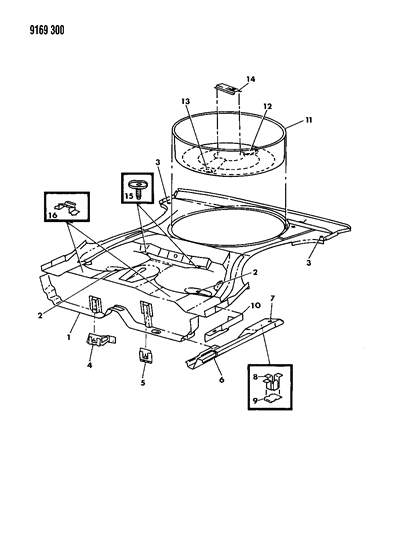 1989 Dodge Omni Floor Pan Rear Diagram