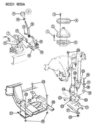 1992 Dodge W250 Controls & Mounting, Transfer Case Diagram 1
