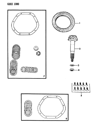 1986 Dodge Ramcharger Gear & Pinion Kit - Front Axles Diagram 2