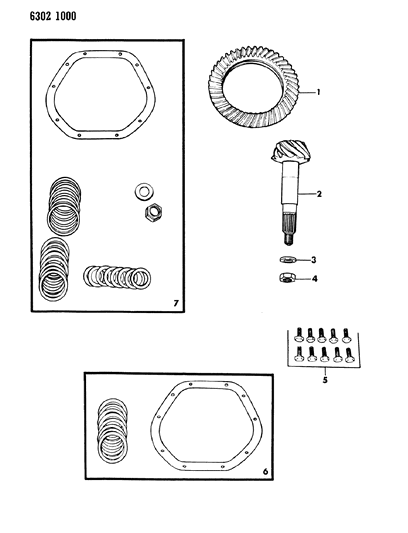 1987 Dodge W150 Gear & Pinion Kit - Front Axles Diagram 2