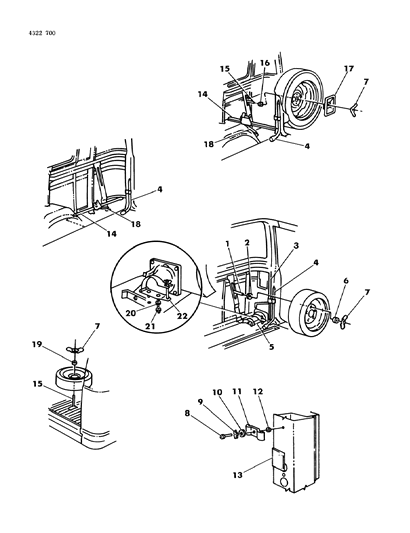 1985 Dodge Ram Wagon Bolt Round Head Diagram for 6032744