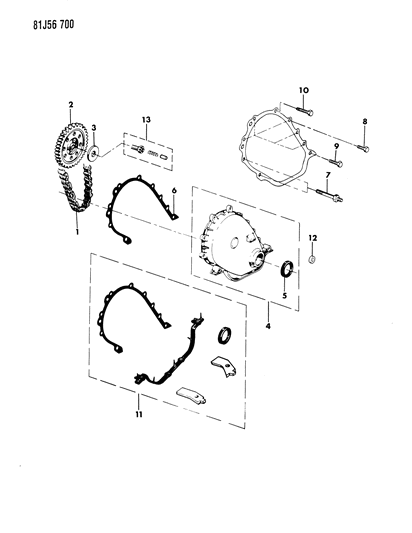 1986 Jeep Wrangler Timing Cover & Intermediate Shaft Diagram 3