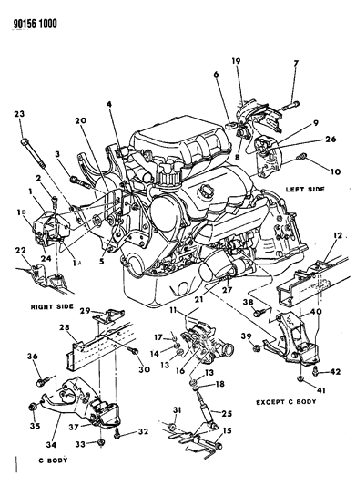 1990 Chrysler LeBaron Engine Mounting Diagram 2