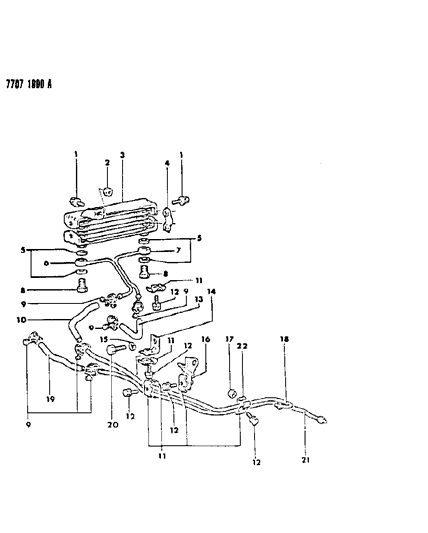 1987 Dodge Raider Oil Cooler & Lines Diagram