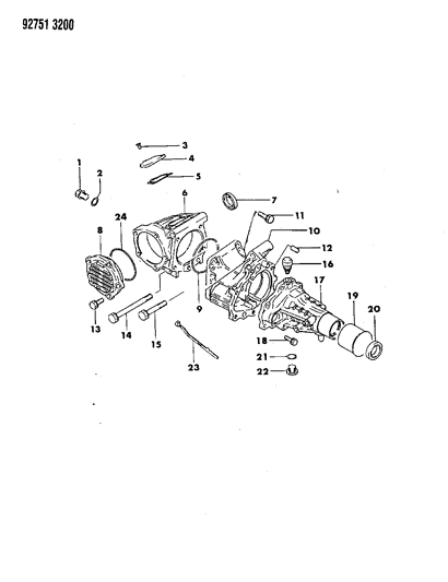 1993 Dodge Colt Transfer Housing & Extension Diagram