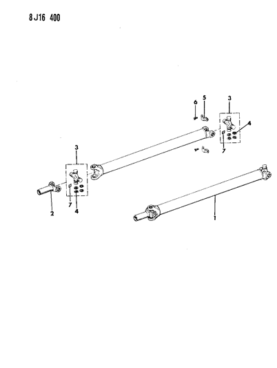 1989 Jeep Comanche Shaft - Rear Propeller Diagram