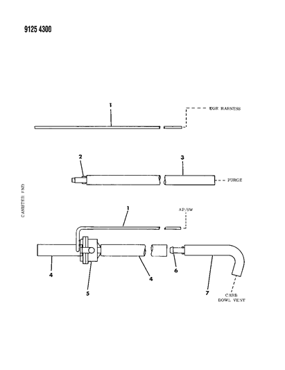 1989 Chrysler Fifth Avenue Vapor Canister Hose Harness Diagram 2