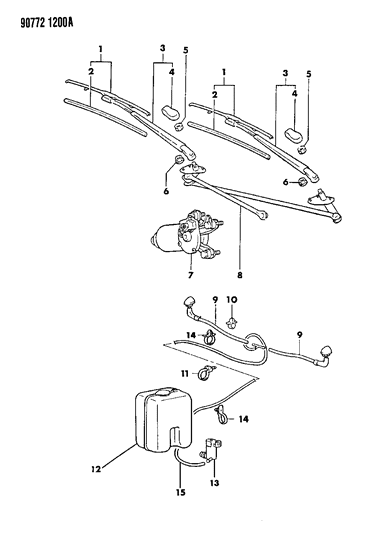 1990 Dodge Ram 50 Windshield Wiper & Washer Diagram