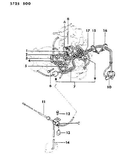 1985 Dodge Colt EGR System Diagram 1