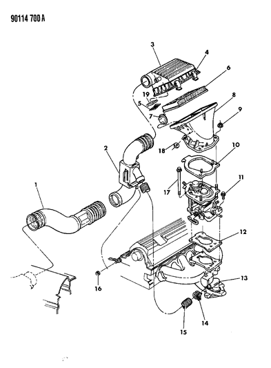 1990 Dodge Caravan Air Cleaner Diagram 1