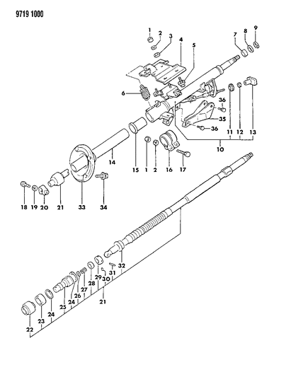 1989 Chrysler Conquest Column Steering Diagram